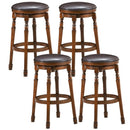 Set of 4 29" Swivel Bar Stool Leather Padded Dining Kitchen Pub Chair Backless 2*