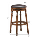 Set of 4 29" Swivel Bar Stool Leather Padded Dining Kitchen Pub Chair Backless 2*
