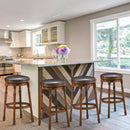 Set of 4 29" Swivel Bar Stool Leather Padded Dining Kitchen Pub Chair Backless 2*