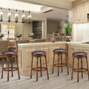 Set of 4 29" Swivel Bar Stool Leather Padded Dining Kitchen Pub Chair Backless 2*