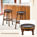 Set of 4 29" Swivel Bar Stool Leather Padded Dining Kitchen Pub Chair Backless 2*