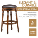 Set of 4 29" Swivel Bar Stool Leather Padded Dining Kitchen Pub Chair Backless 2*