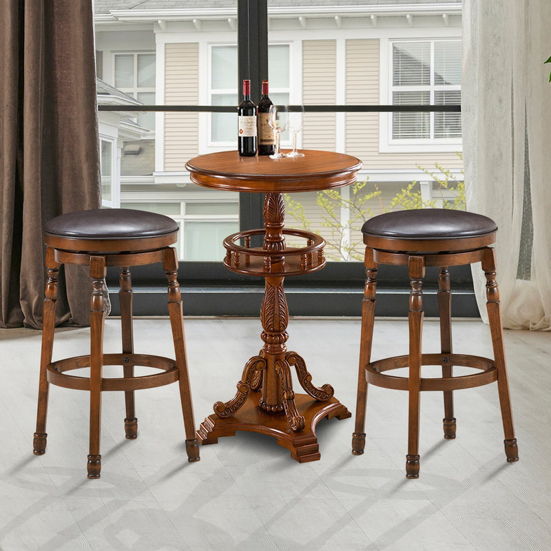 Set of 4 29" Swivel Bar Stool Leather Padded Dining Kitchen Pub Chair Backless 2*