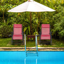 2PC Zero Gravity Chair Oversize Lounge Patio Heavy Duty Folding Recliner Red