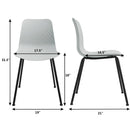 Set of 4 Dining Chair Modern Mid-Century Plastic Side Chair w/ Metal Legs HW63452