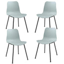 Set of 4 Dining Chair Modern Mid-Century Plastic Side Chair w/ Metal Legs HW63452