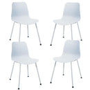 Set of 4 Dining Chair Modern Mid-Century Plastic Side Chair w/ Metal Legs HW63452
