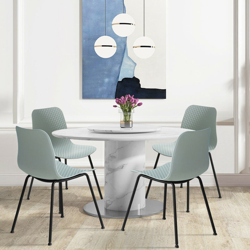 Set of 4 Dining Chair Modern Mid-Century Plastic Side Chair w/ Metal Legs HW63452