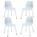 Set of 4 Dining Chair Modern Mid-Century Plastic Side Chair w/ Metal Legs HW63452