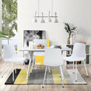 Set of 4 Dining Chair Modern Mid-Century Plastic Side Chair w/ Metal Legs HW63452