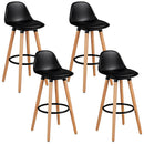 Set of 4 Mid Century Barstool 28.5" Dining Pub Chair w/Leather Padded Seat 2