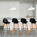 Set of 4 Mid Century Barstool 28.5" Dining Pub Chair w/Leather Padded Seat 2