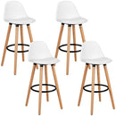 Set of 4 Mid Century Barstool 28.5" Dining Pub Chair w/Leather Padded Seat 2