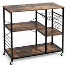 Rolling Industrial Kitchen Baker’s Rack Kitchen Island Utility Storage Shelf HW64006