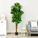 6ft Artificial Natural Fig Tree Bush Indoor/Outdoor decorative Planter HW61302