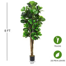 6ft Artificial Natural Fig Tree Bush Indoor/Outdoor decorative Planter HW61302