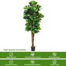 6ft Artificial Natural Fig Tree Bush Indoor/Outdoor decorative Planter HW61302
