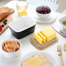 500ML Porcelain Sealing Butter Box Ceramic w/ Wooden Bamboo Lid