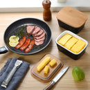 500ML Porcelain Sealing Butter Box Ceramic w/ Wooden Bamboo Lid