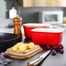 500ML Porcelain Sealing Butter Box Ceramic w/ Wooden Bamboo Lid