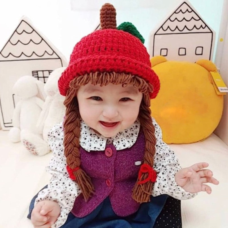 Children Knitted Hat Autumn Winter Baby Kids Girls Boys Soft Warm Braid Baby Ear Protection Hat
