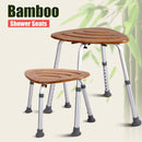 Bamboo Bath Seat Shower Chair Triangular Fanshaped Slip-Resistant Rubber Tip