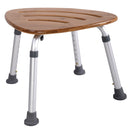 Bamboo Bath Seat Shower Chair Triangular Fanshaped Slip-Resistant Rubber Tip