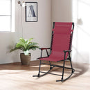Folding Rocking Chair Rocker Porch Zero Gravity Furniture Sunshade Canopy Red