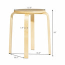 Set of 4 18" Stacking Stool Round Dining Chair Backless Wood Home Decor