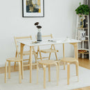 Set of 4 18" Stacking Stool Round Dining Chair Backless Wood Home Decor