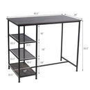 Bar Pub Table Industrial Counter Dining Table with Metal Frame