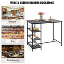 Bar Pub Table Industrial Counter Dining Table with Metal Frame