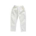 Jeans Trousers Boys And Girls Mid-Waist Casual Solid Color Pants White For Kids 1-7 Years Old New Arrival