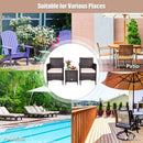 Outdoor 3 PCS PE Rattan Wicker Furniture Sets Chairs  Coffee Table Garden Beige