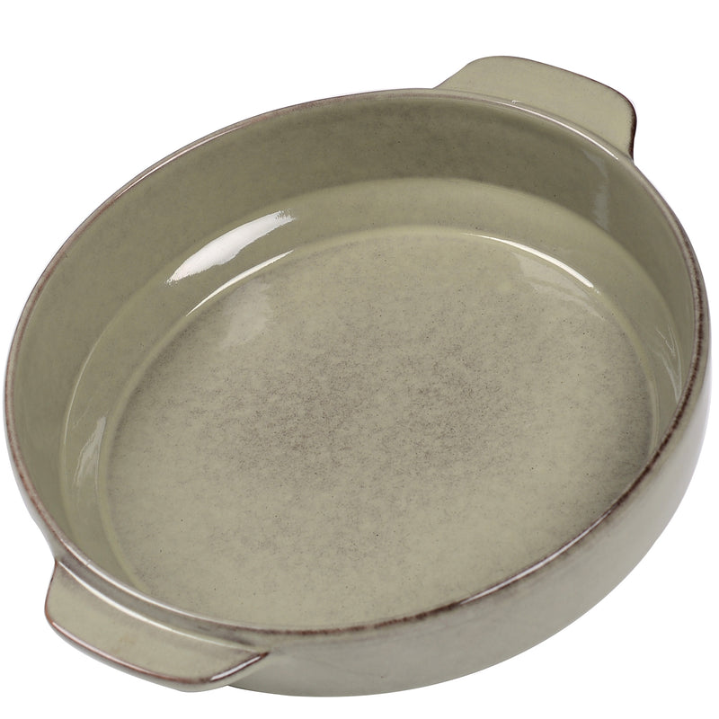 Round&Square Glaze Stoneware Oven Baking Dish Plate Set w/ Handle