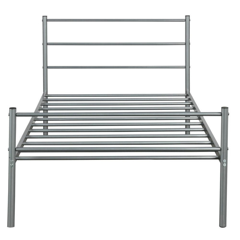 Twin Size Metal Bed Frame Platform Mattress Foundation W/Headboard HW65776