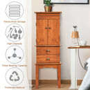 Vintage Jewelry Cabinet Chest Storage Organizer Drawers&Mirror HW61931