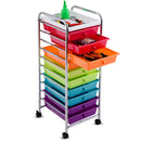 10 Drawer Rolling Organizer Cart Craft Utility Mobile Trolley Chrome Scrapbook