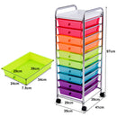 10 Drawer Rolling Organizer Cart Craft Utility Mobile Trolley Chrome Scrapbook