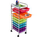 10 Drawer Rolling Organizer Cart Craft Utility Mobile Trolley Chrome Scrapbook