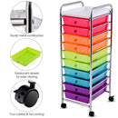 10 Drawer Rolling Organizer Cart Craft Utility Mobile Trolley Chrome Scrapbook
