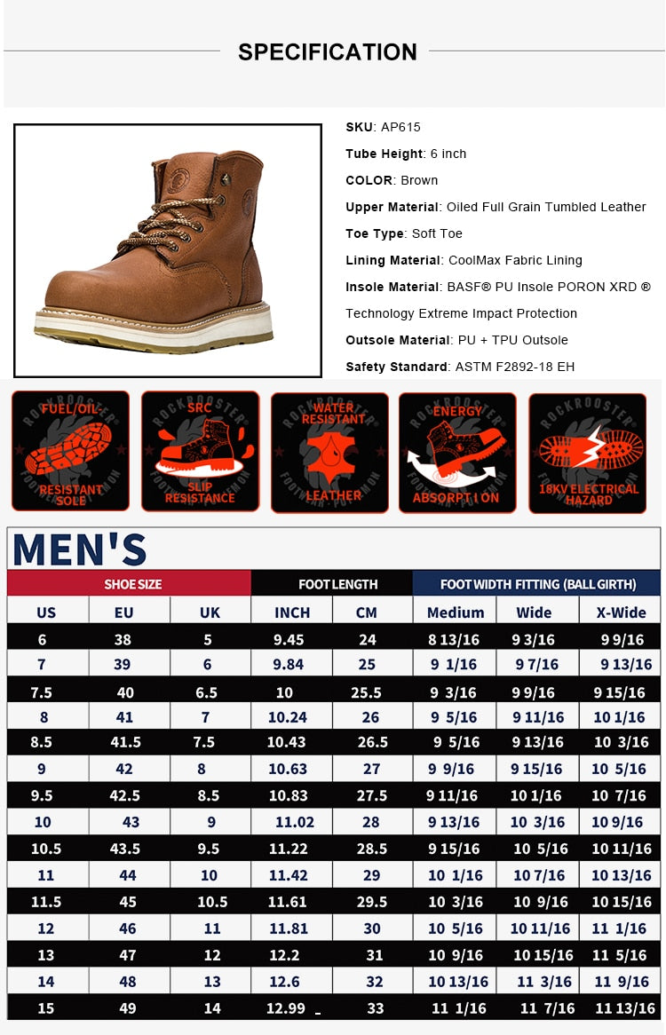 High Quality Working Boots Genuine Leather Ankle Boots  Men Boots Goodyear Work Shoe Motorcycle Boot