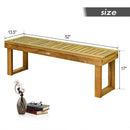 2Pcs 52" Outdoor Acacia Wood Dining Bench Chair Seat Slat Garden Patio Balcony 2*OP70392