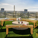2Pcs 52" Outdoor Acacia Wood Dining Bench Chair Seat Slat Garden Patio Balcony 2*OP70392