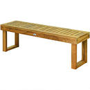 2Pcs 52" Outdoor Acacia Wood Dining Bench Chair Seat Slat Garden Patio Balcony 2*OP70392