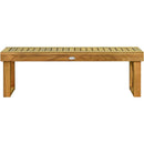 2Pcs 52" Outdoor Acacia Wood Dining Bench Chair Seat Slat Garden Patio Balcony 2*OP70392
