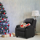 Deluxe Padded Kids Sofa Armchair Recliner Headrest Children w/ Storage Arm Black