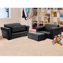 Kids Sofa Armrest Chair Couch Lounge Children Birthday Gift w/ Ottoman Black