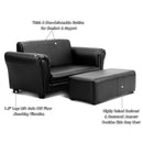 Kids Sofa Armrest Chair Couch Lounge Children Birthday Gift w/ Ottoman Black