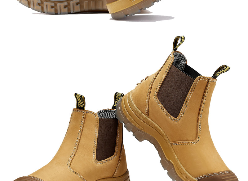 Safety Shoes Steel Toe Cap Water Repellent Genuine Leather Work Boots Indestructible Shoes  Chelsea Footwear